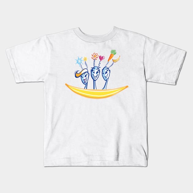 ET series - take a trip on a banana Kids T-Shirt by Dani Vittz